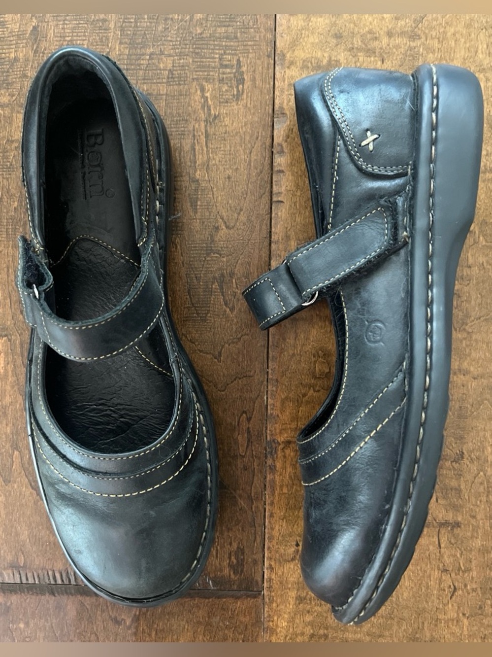 Black Leather Mary Jane Flats - Comfortable Everyday Loafers